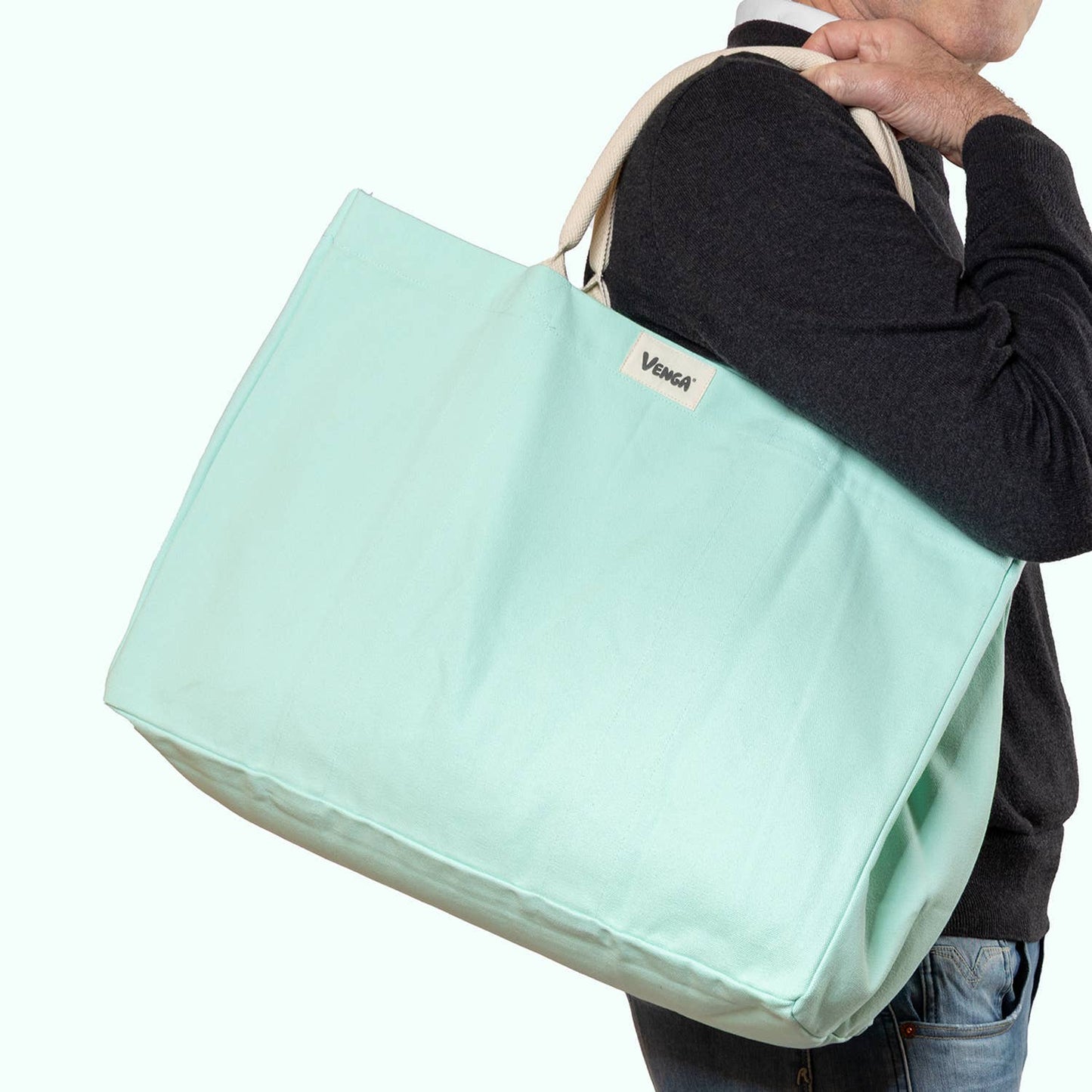 SAC CABAS EN COTON BIO - 3 COLORIS ETE