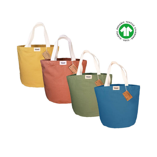 SAC CABAS EN COTON BIO - 4 COLORIS
