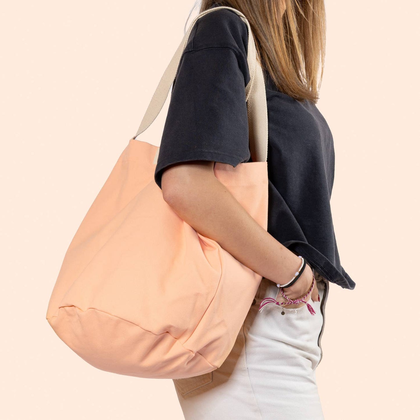 SAC CABAS EN COTON BIO - 3 COLORIS ETE