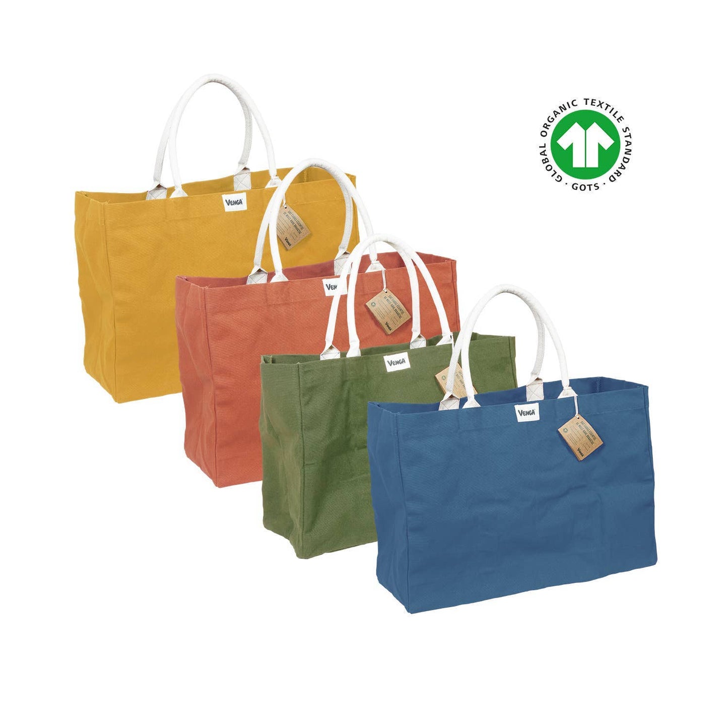 SAC CABAS EN COTON BIO - 4 COLORIS